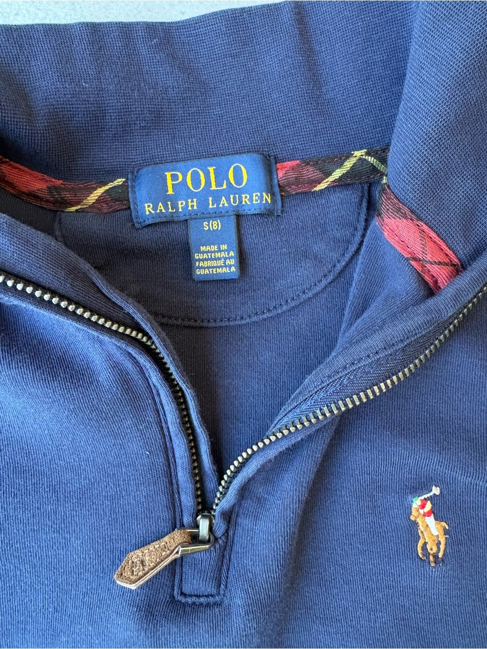 Polo Ralph Lauren Cotton
Interlock Quarter-Zip Pullover
Boys sz 8 preppy - Picture 3 of 8